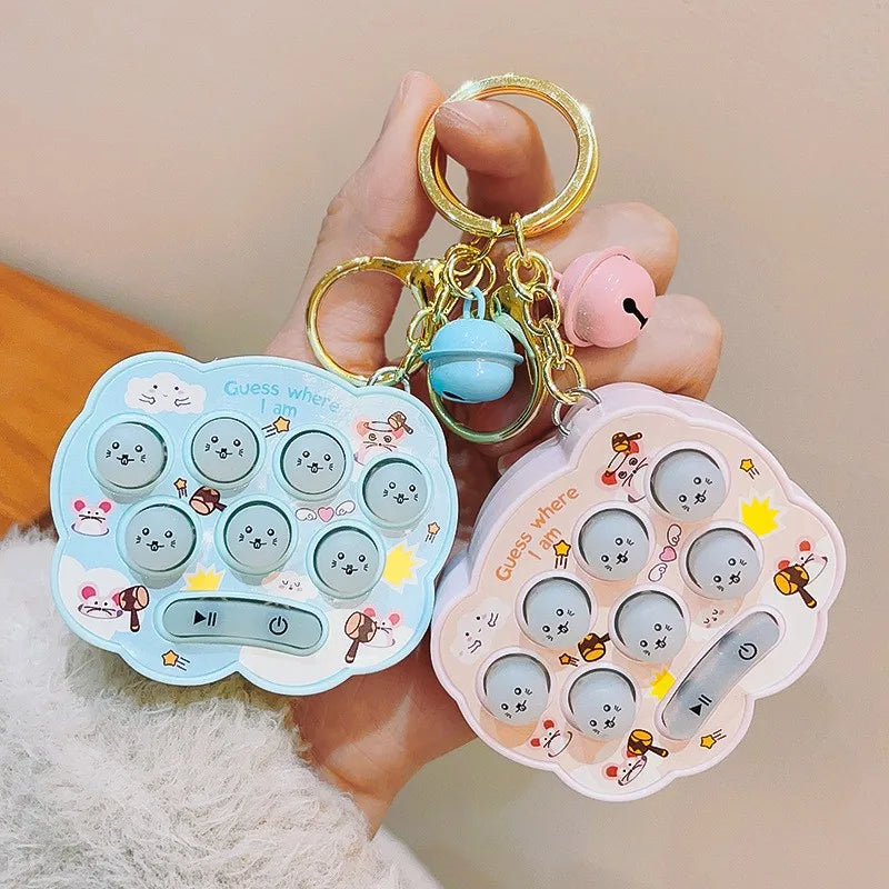 mole keychain Mini Whack-a-mole Game Console Adult Children Parent-child Interactive Leisure Puzzle Cute Cartoon Toy With