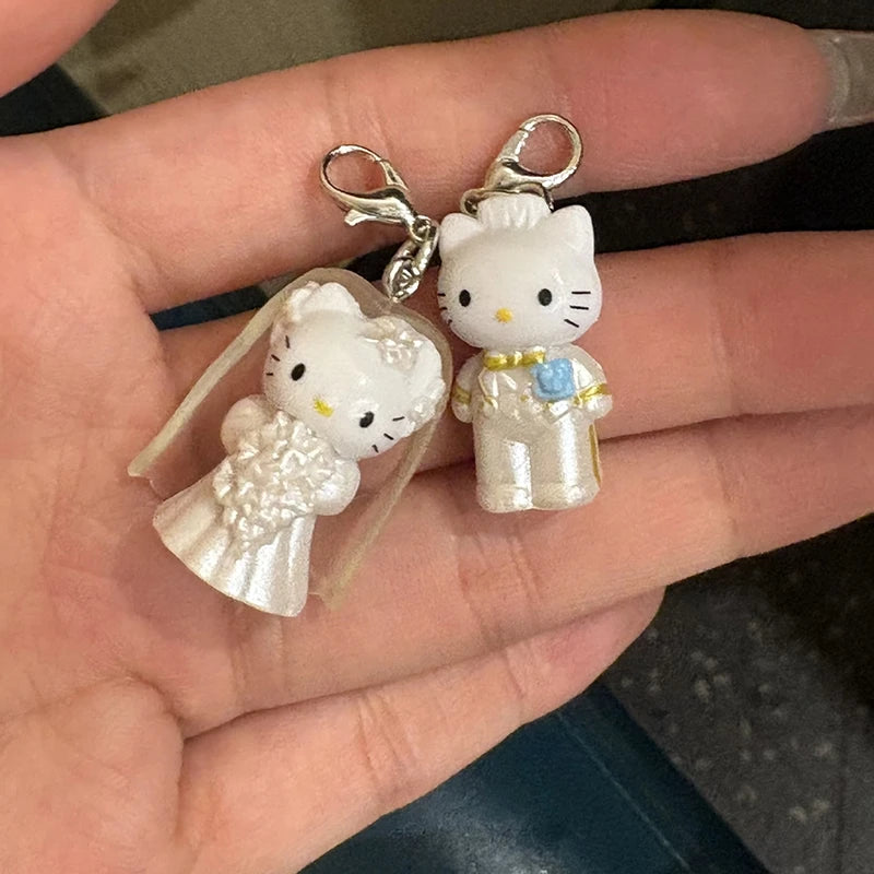Hello Kitty Keychains Cinnamoroll Keychain Sanrio Key Ring Charms on The Phone Backpack Pendants Hanging Ornament 산리오 키링