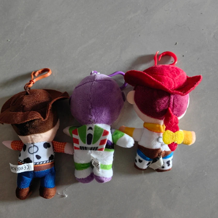 Wholesale 24pcs 12cm  hot Toy Story 4 Woody Buzz Plush keyring toys Stuffed Anime Lotso Soft Doll  Small pendants Keychain
