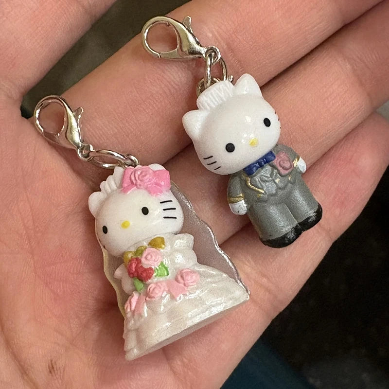 Hello Kitty Keychains Cinnamoroll Keychain Sanrio Key Ring Charms on The Phone Backpack Pendants Hanging Ornament 산리오 키링